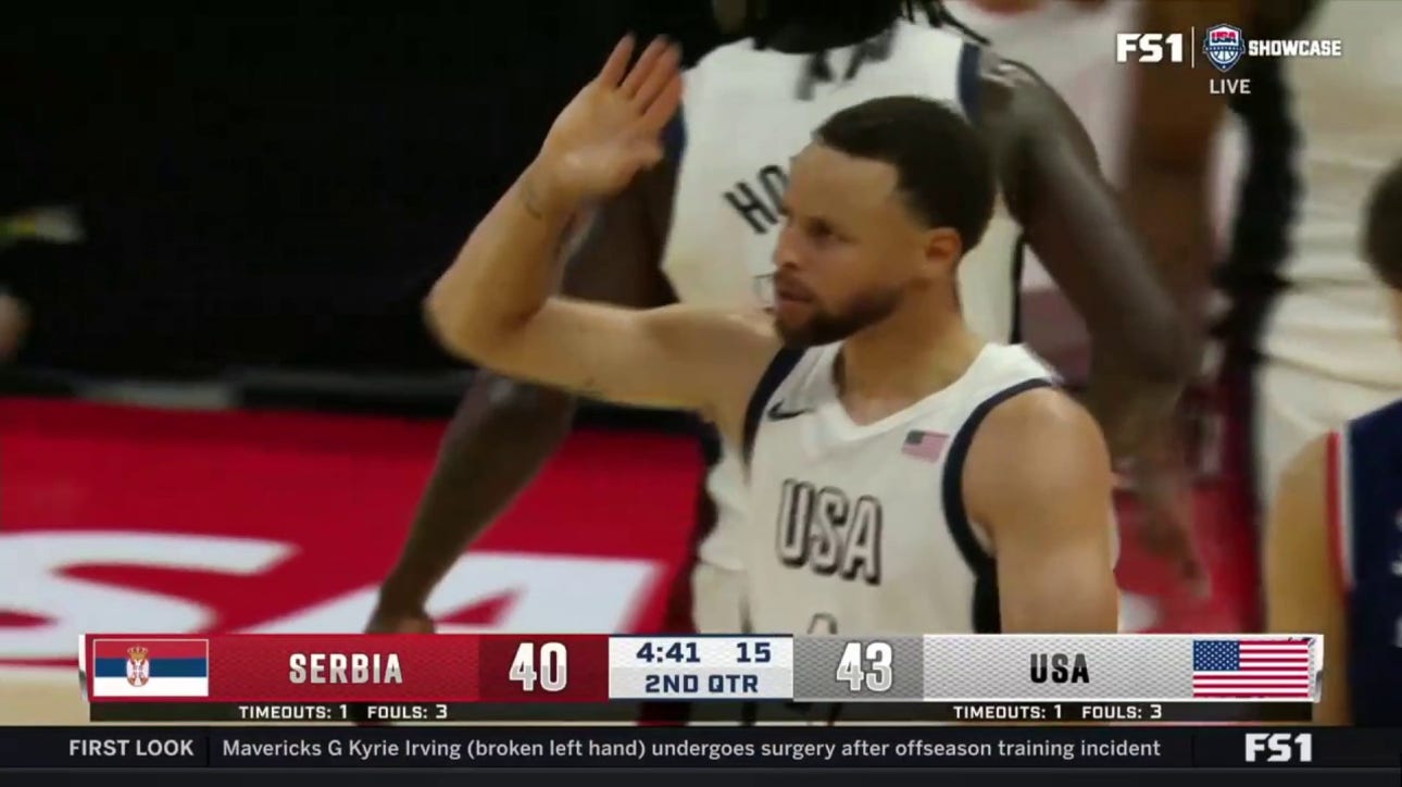 Stephen Curry knocks down a TOUGH 3-pointer plus the foul as USA regains lead over Serbia