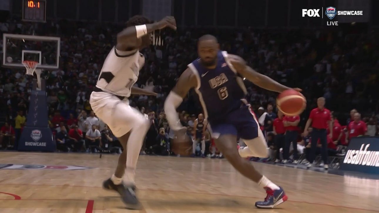 LeBron James drives to the rim for a flashy finish as USA survives against South Sudan in instant classic