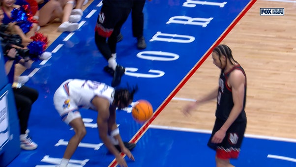 Darryn Peterson finishes TOUGH fastbreak slam and the foul, extending Kansas's lead over Utah