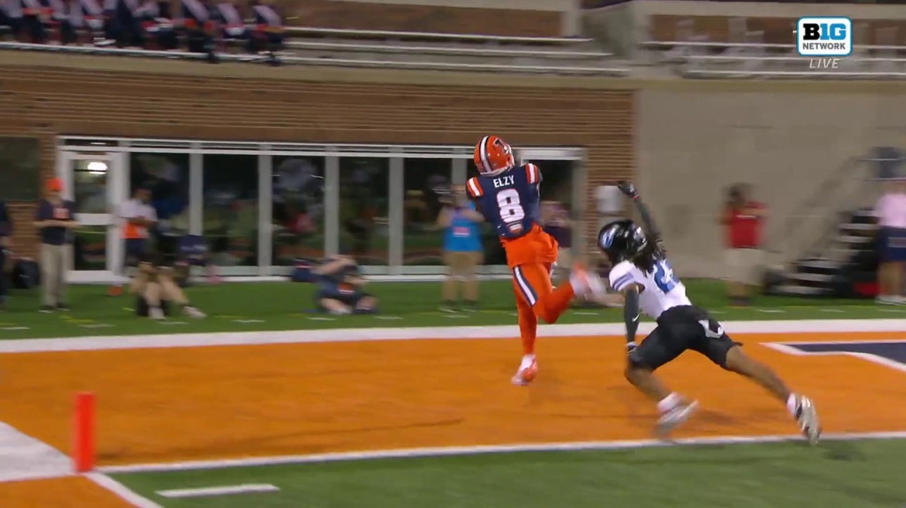 Illnois' Luke Altmyer finds Malik Elzy for a 34-yard touchdown vs. Eastern Illinois