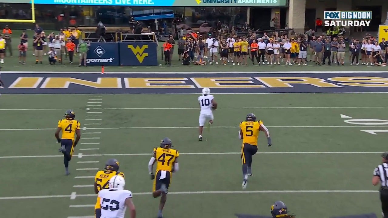 Penn State's Nicholas Singleton rushes for a 40-yard touchdown vs. West Virginia