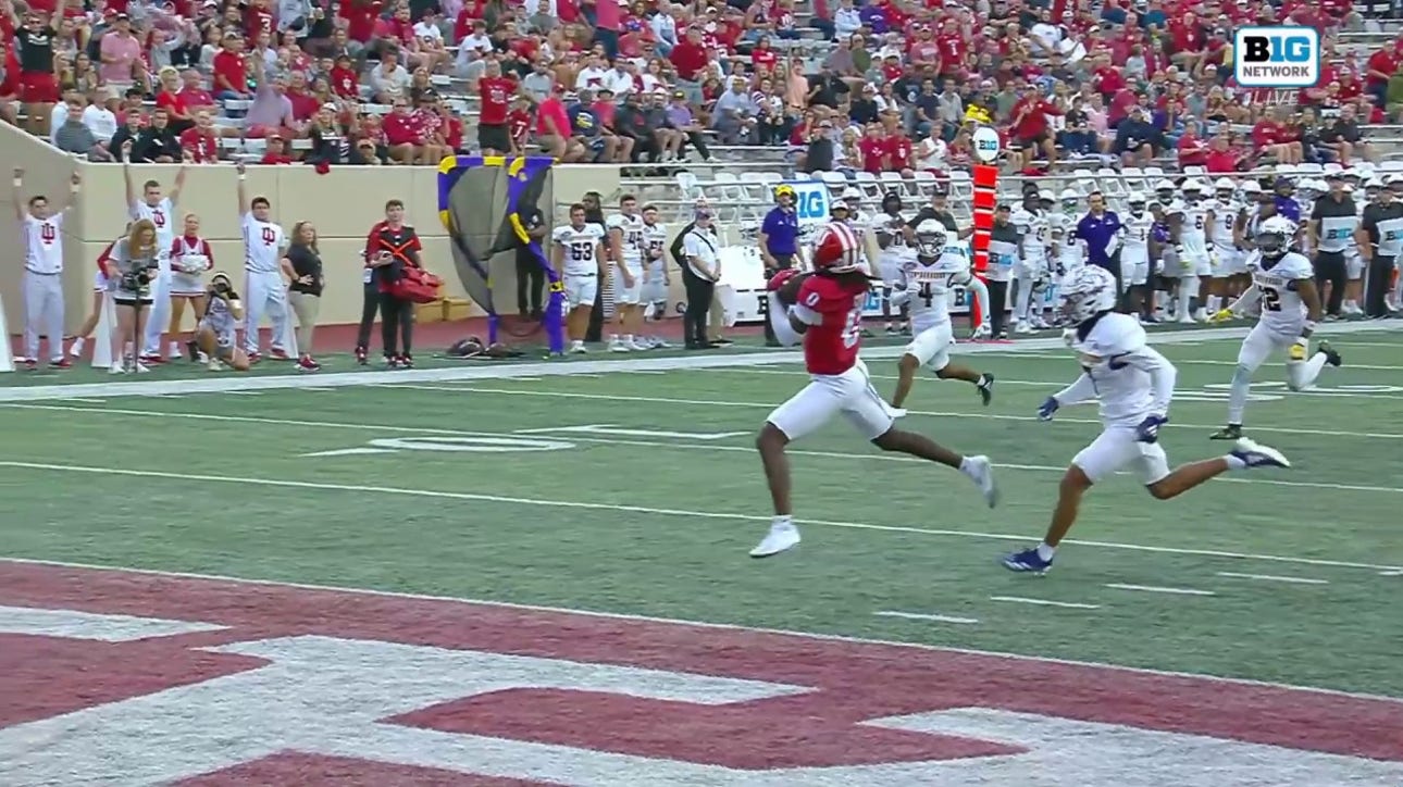 Kurtis Rourke finds Andison Coby for a 38-yard TD, giving Indiana a lead over Western Illinois