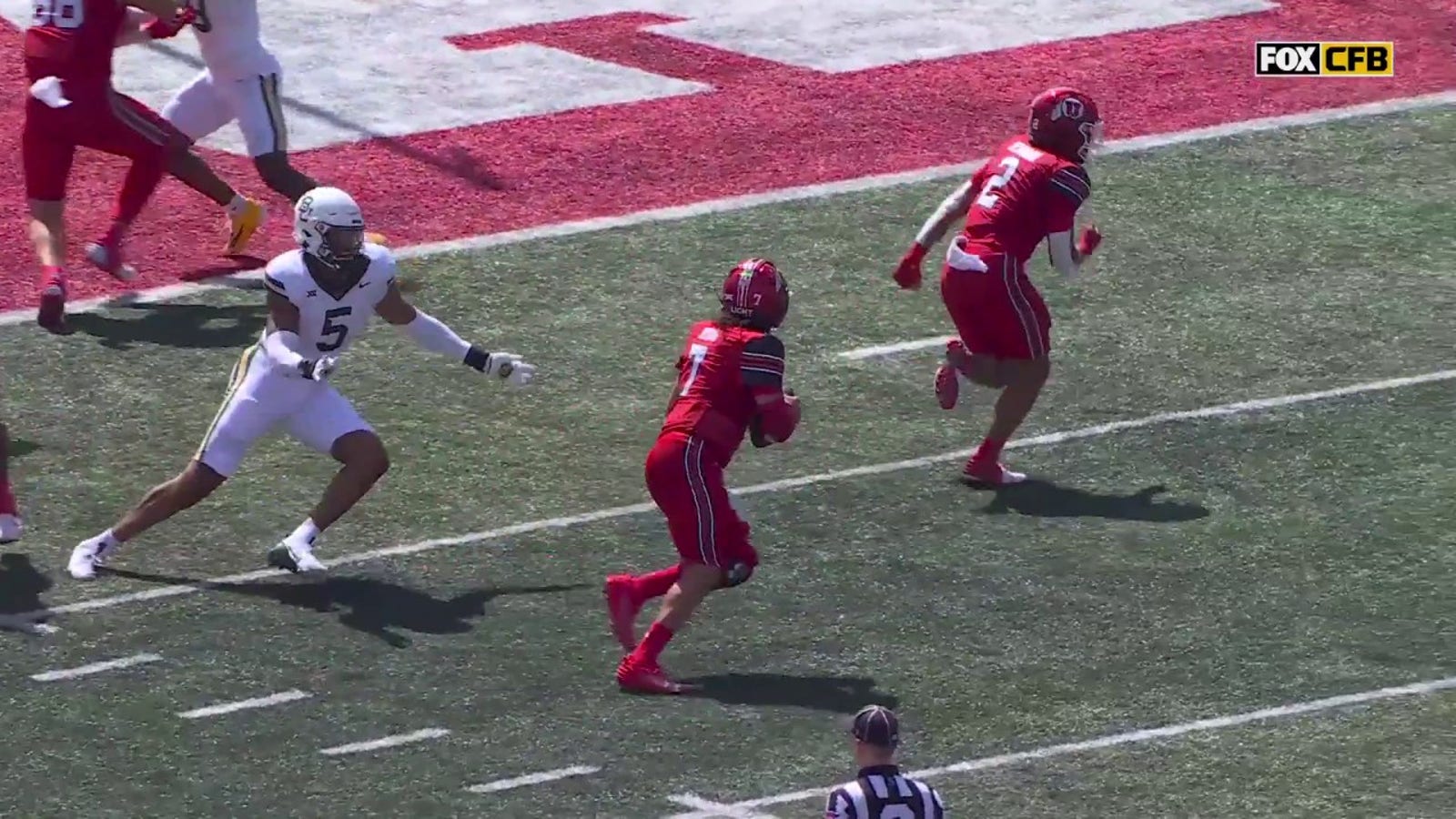 Cameron Rising connects with Micah Bernard on a 2 -yard TD Fit to help Utah duplicate his advantage over Baylor