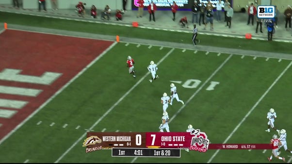 Will Howard connects with Jeremiah Smith for 70-yard touchdown to extend Ohio State's lead over Western Michigan