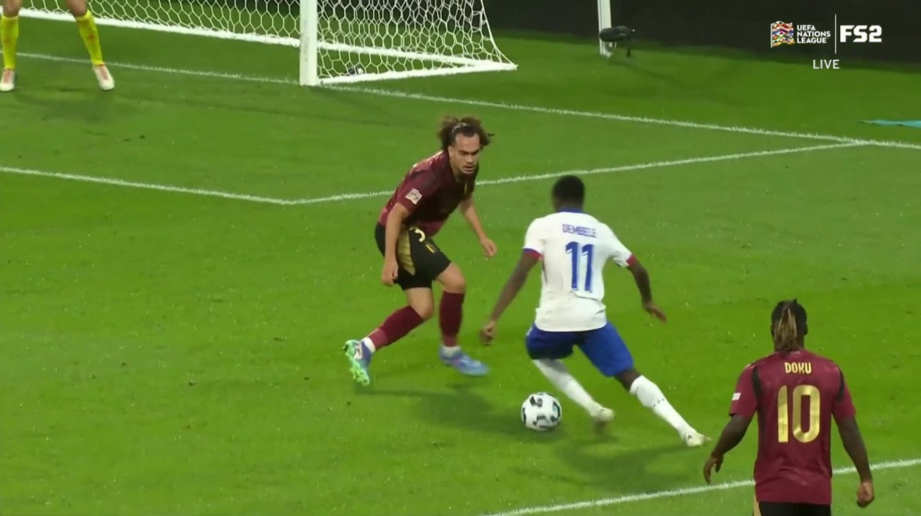 Ousmane Dembele scores to give France a 2-0 lead over Belgium in the 57th minute | UEFA Nations League