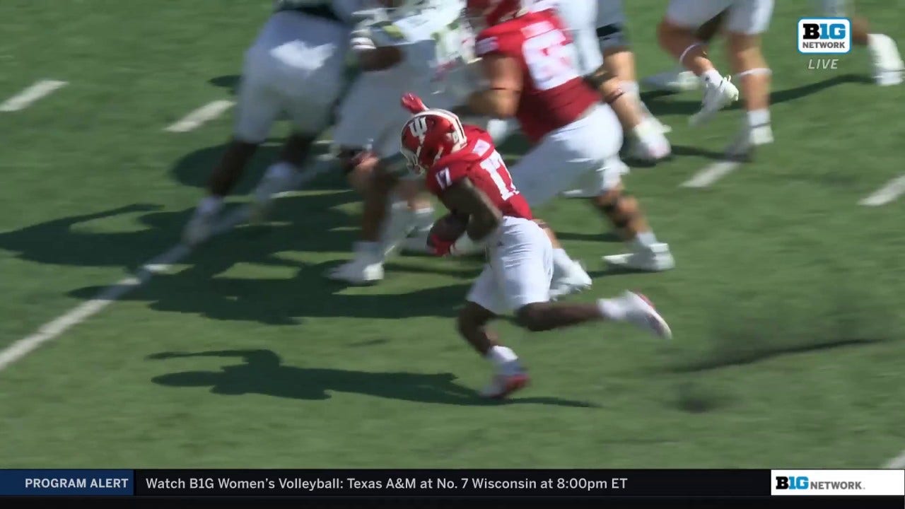 Ty Son Lawton punches in an eight-yard rushing touchdown, giving Indiana an early 7-0 lead vs. Charlotte