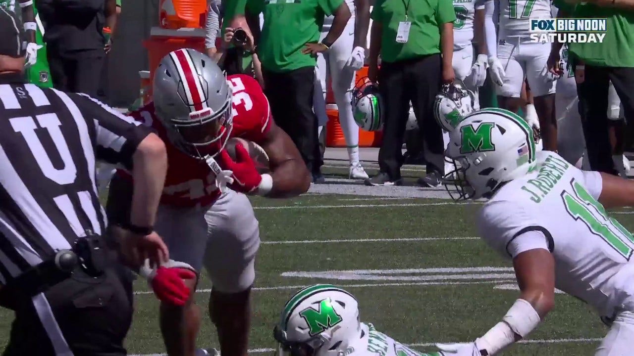 TreVeyon Henderson breaks MULTIPLE ankles on 14-yard rushing TD to help Ohio State grab 28-7 lead over Marshall