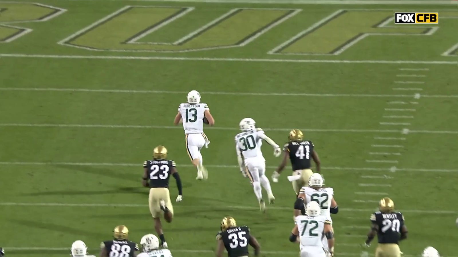 Sawyer Robertson scrambles for a 45-yard TD, extending Baylor's lead over Colorado