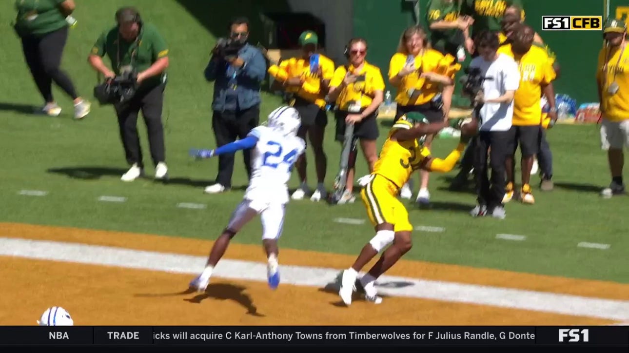 Josh Cameron makes an UNREAL 23-yard TD reception as Baylor inches closer vs. BYU