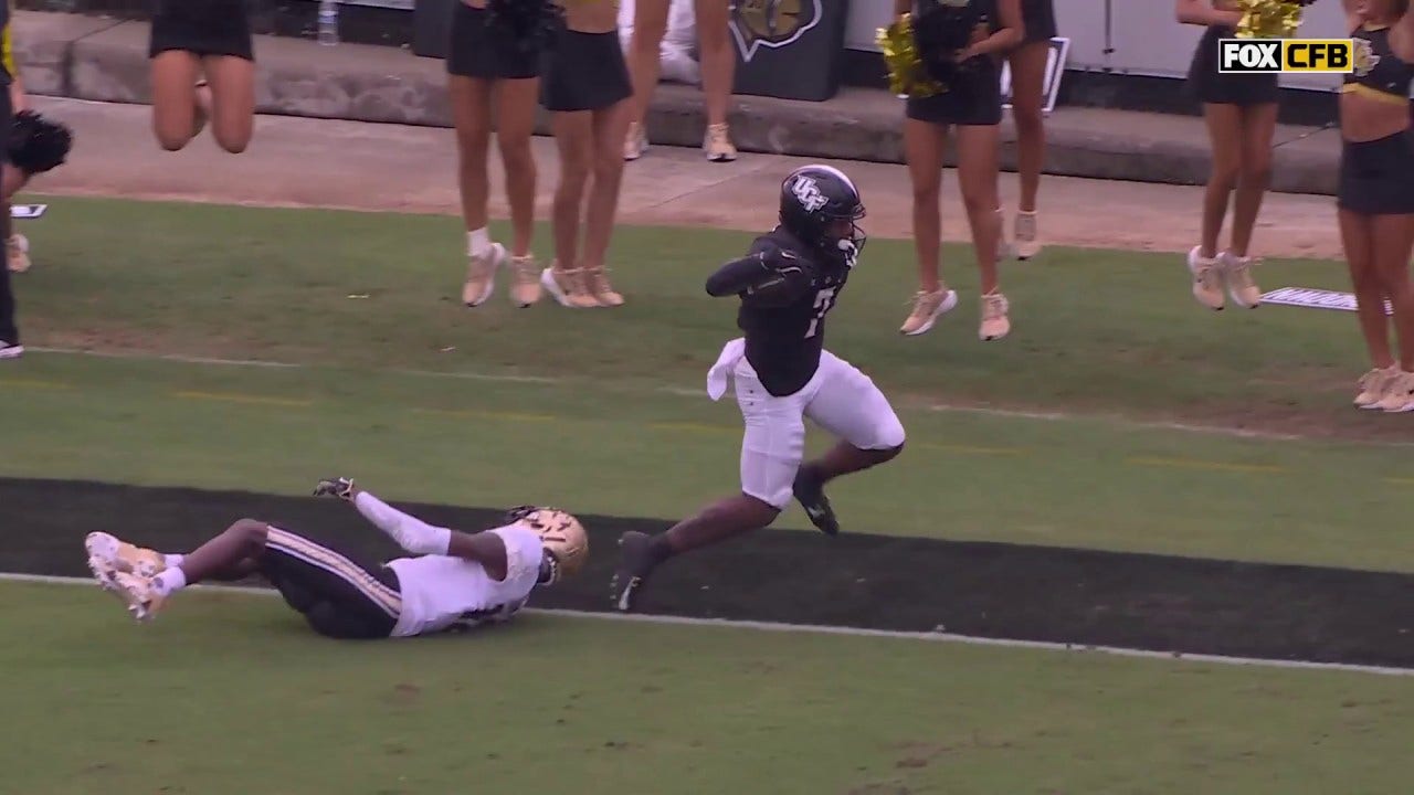 UCF's KJ Jefferson connects with RJ Harvey for a 75-yard touchdown vs. Colorado