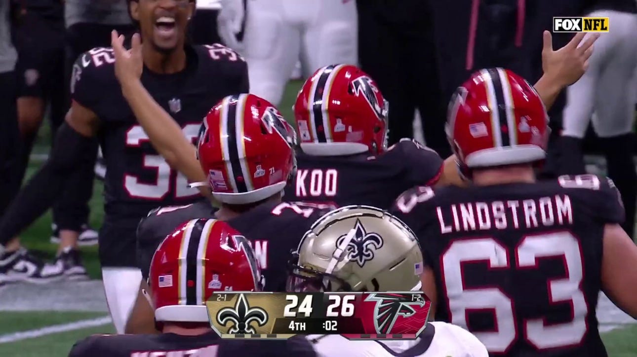 Younghoe Koo drills a 58-yard field goal to help Falcons defeat Saints, 26-24