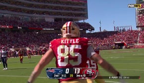 Brock Purdy finds George Kittle for an AMAZING TD to extend 49ers' lead over Patriots