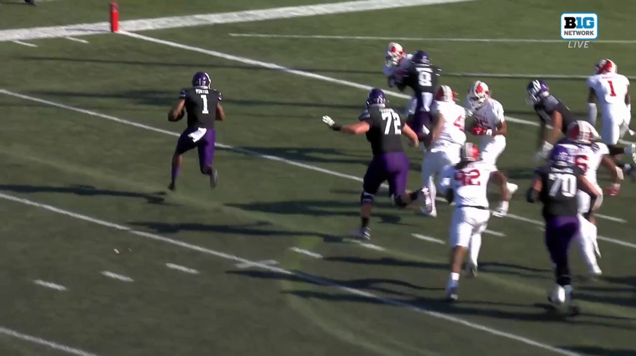 Cam Porter shows off ELITE speed on a eight-yard rushing TD as Northwestern ties the game vs. Indiana