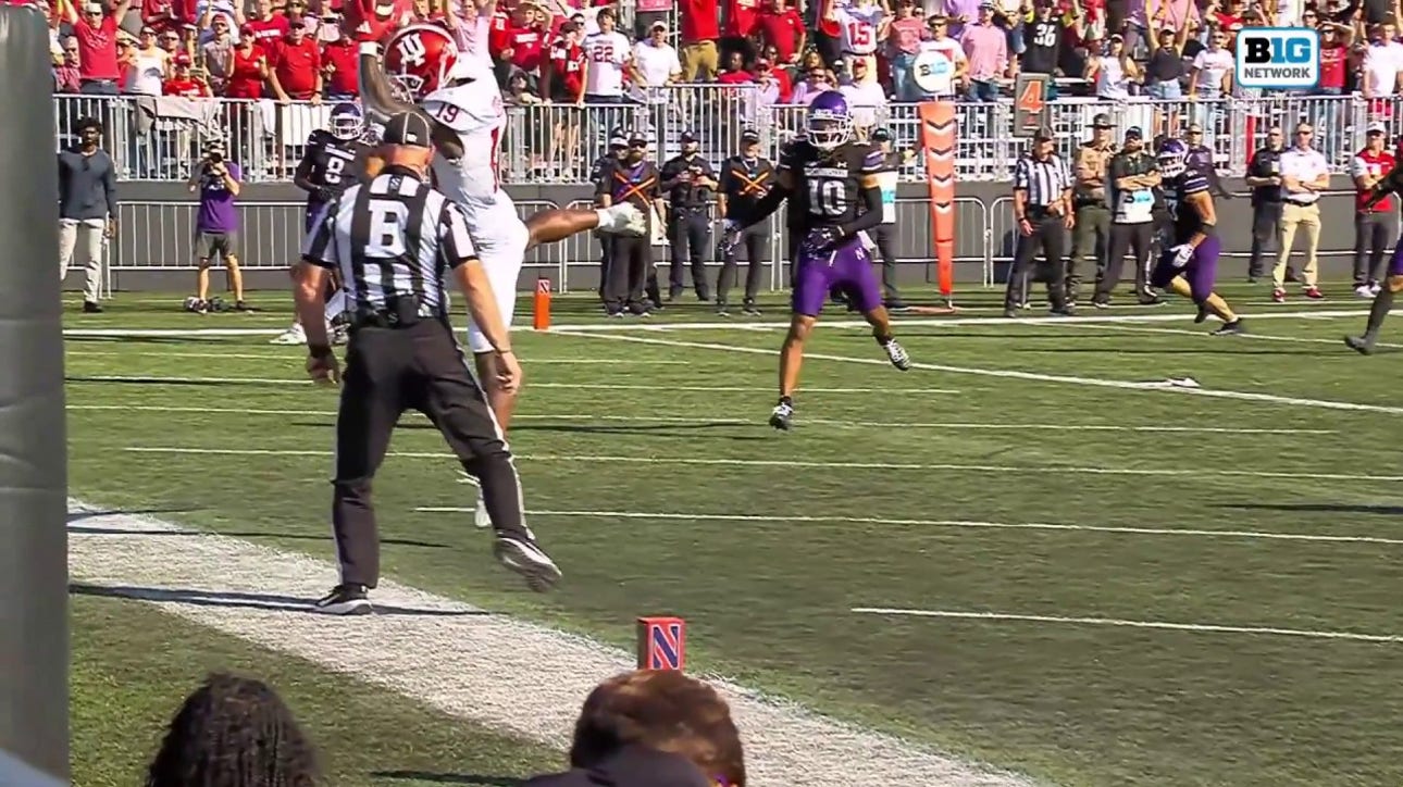 Miles Cross makes an UNREAL reception on a seven-yard TD to help Indiana regain the lead vs. Northwestern