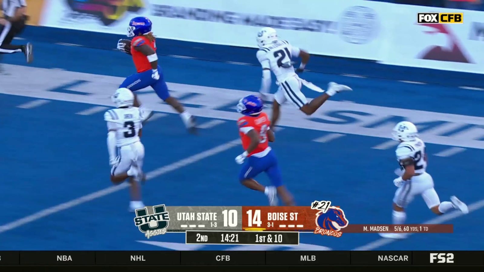 Ashton Jeanty runs for a RIDICULOUS 75-yard touchdown, extending Boise State's lead over Utah State