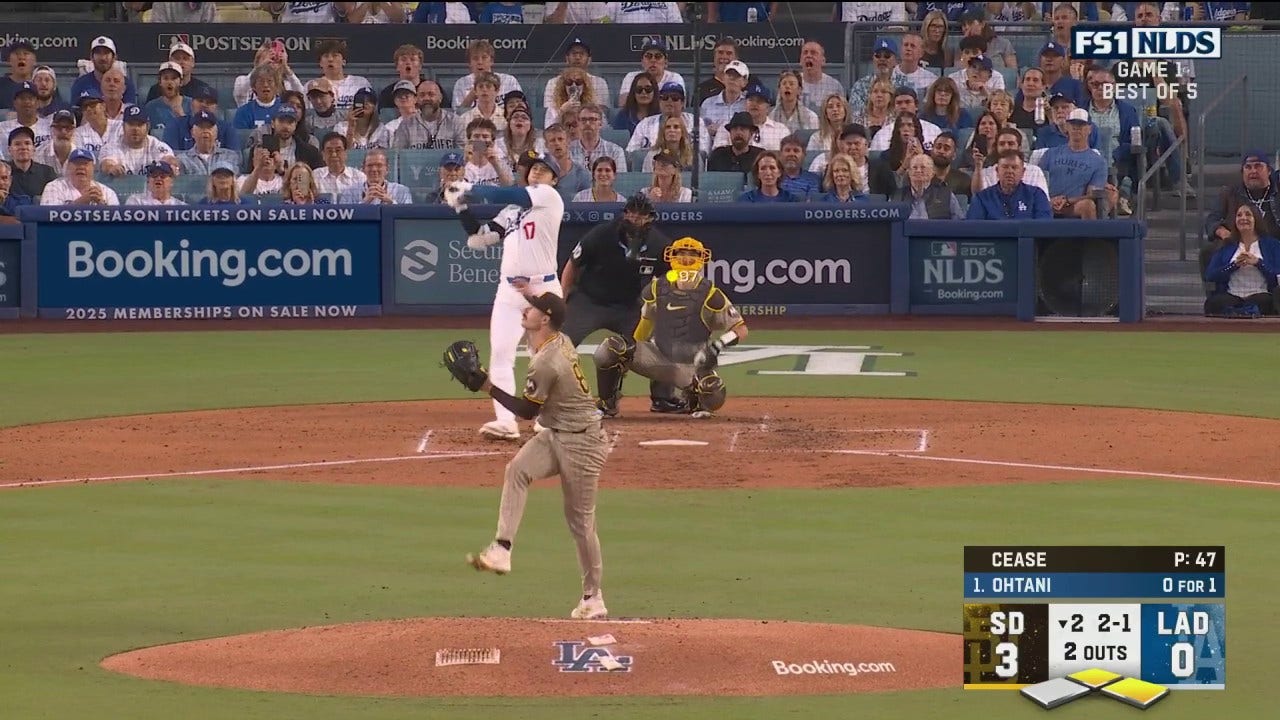 Dodgers' Shohei Ohtani LAUNCHES a three-run home run to tie the game vs. Padres