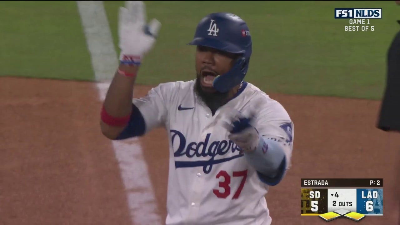 Teoscar Hernández's two-run RBI single gives Dodgers lead over Padres