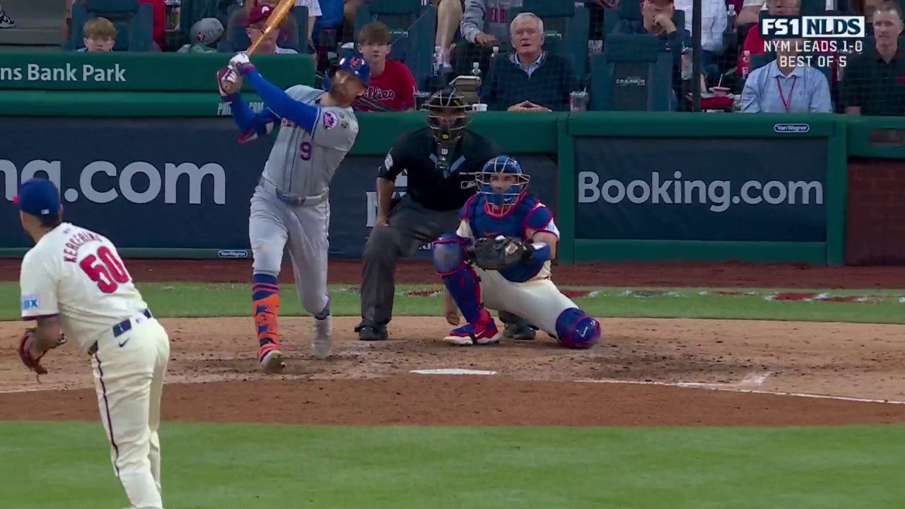 Brandon Nimmo hits a tie-breaking home run, giving the Mets a 4-3 lead over Phillies