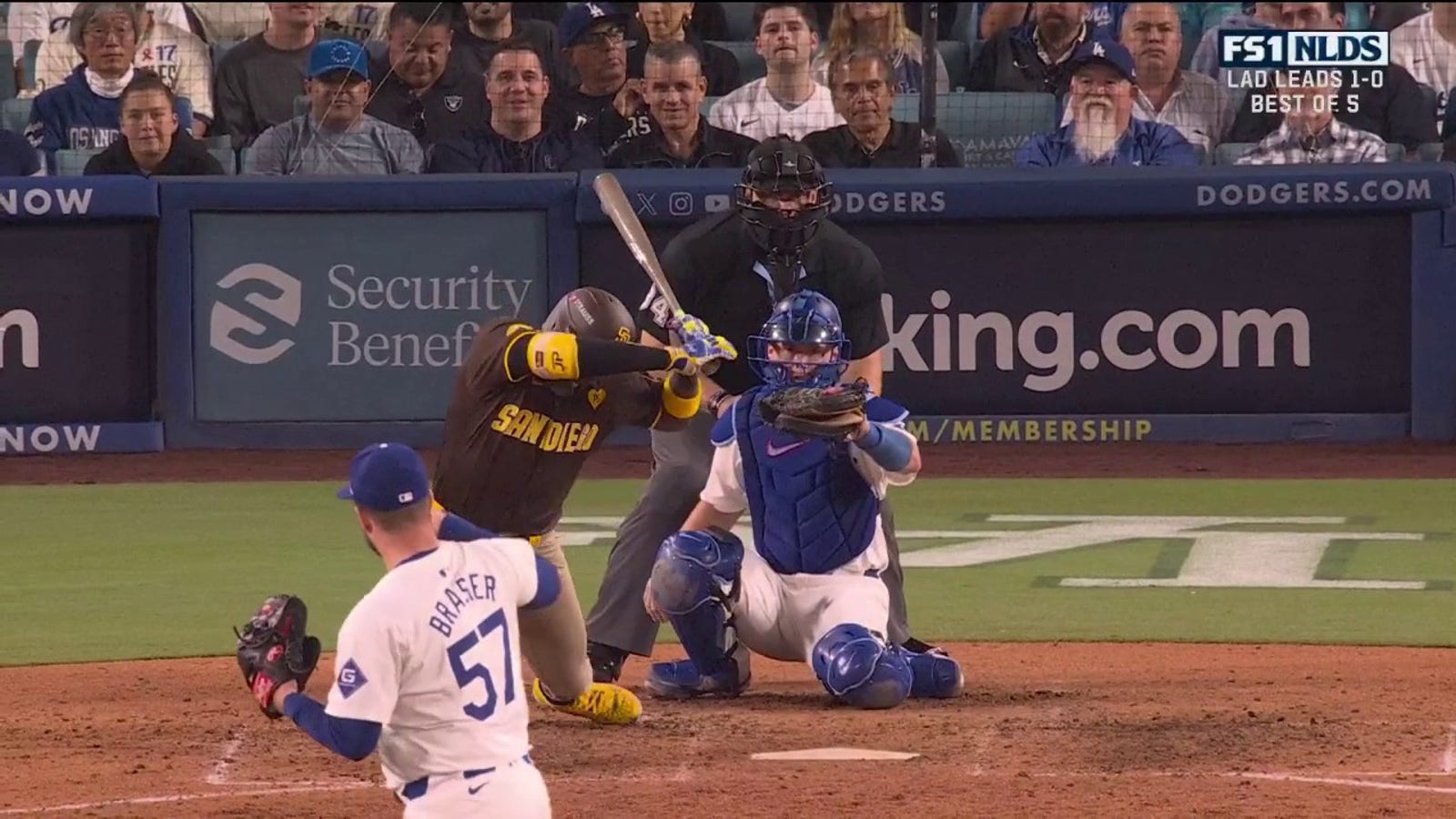 Padres vs. Dodgers game delayed after objects thrown onto field | MLB on FOX