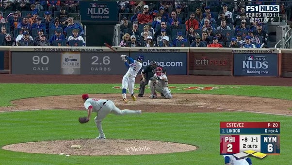 Francisco Lindor's RBI double helps Mets grab a 7-2 lead over Phillies 