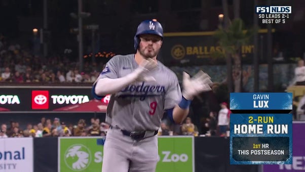 Gavin Lux crushes two-run homer to extend Dodgers' lead to 8-0 over Padres