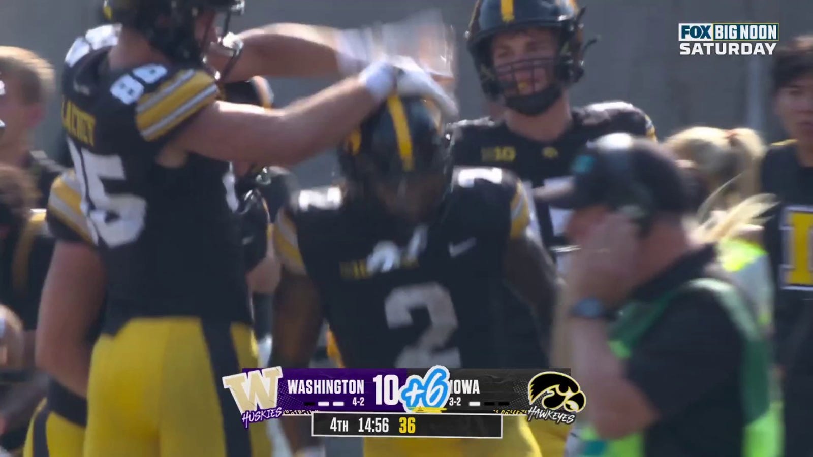 Iowa's Kaleb Johnson rushes eight-yards for his THIRD TD against Washington