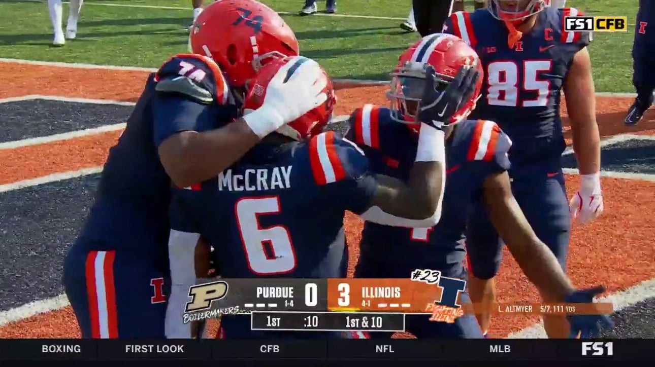 Josh McCray rushes for an 11-yard TD to extend Illinois' lead over Purdue