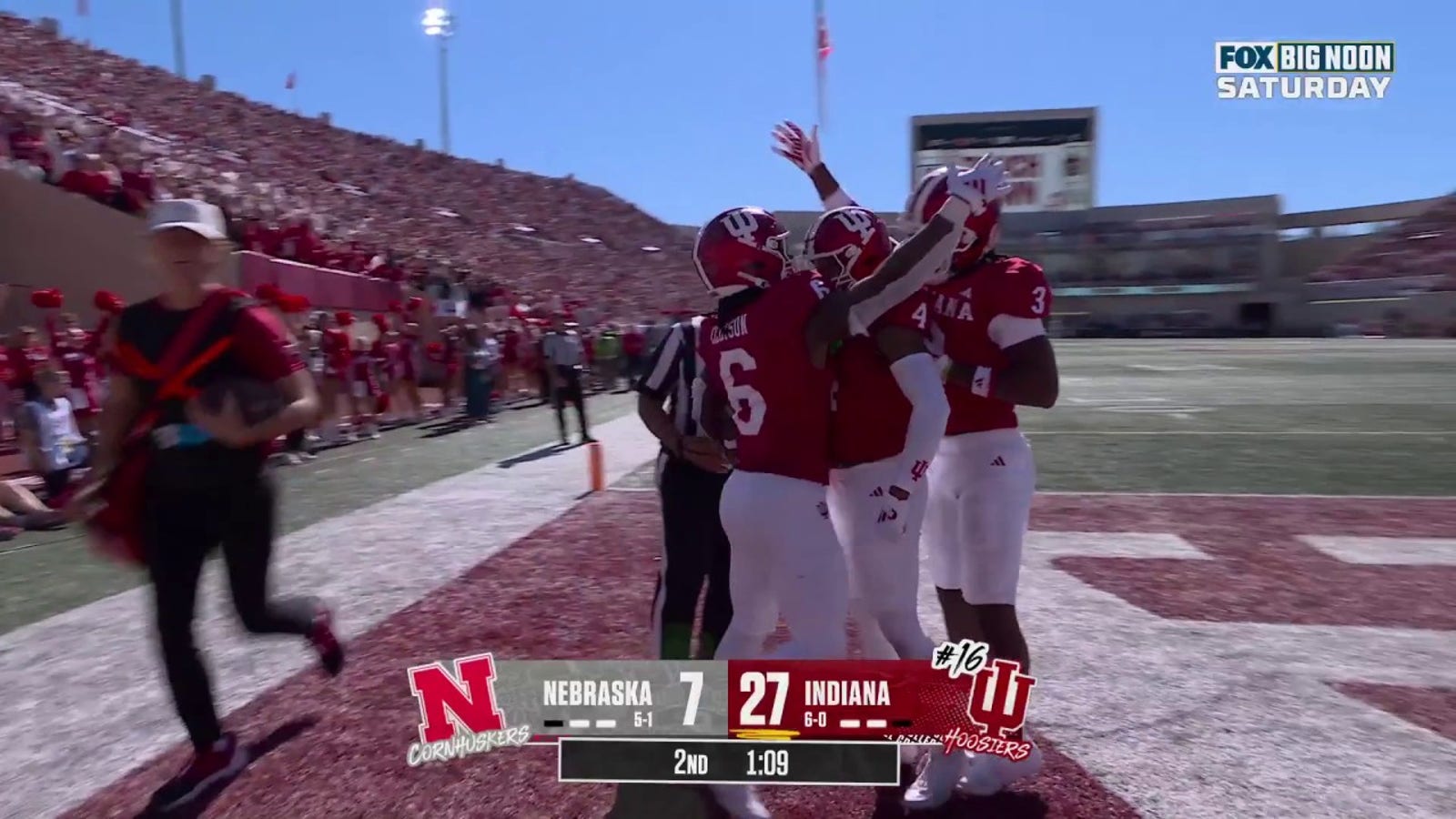 Justice Ellison rushes for a TOUGH 31-yard TD, extending Nebraska's lead over Indiana