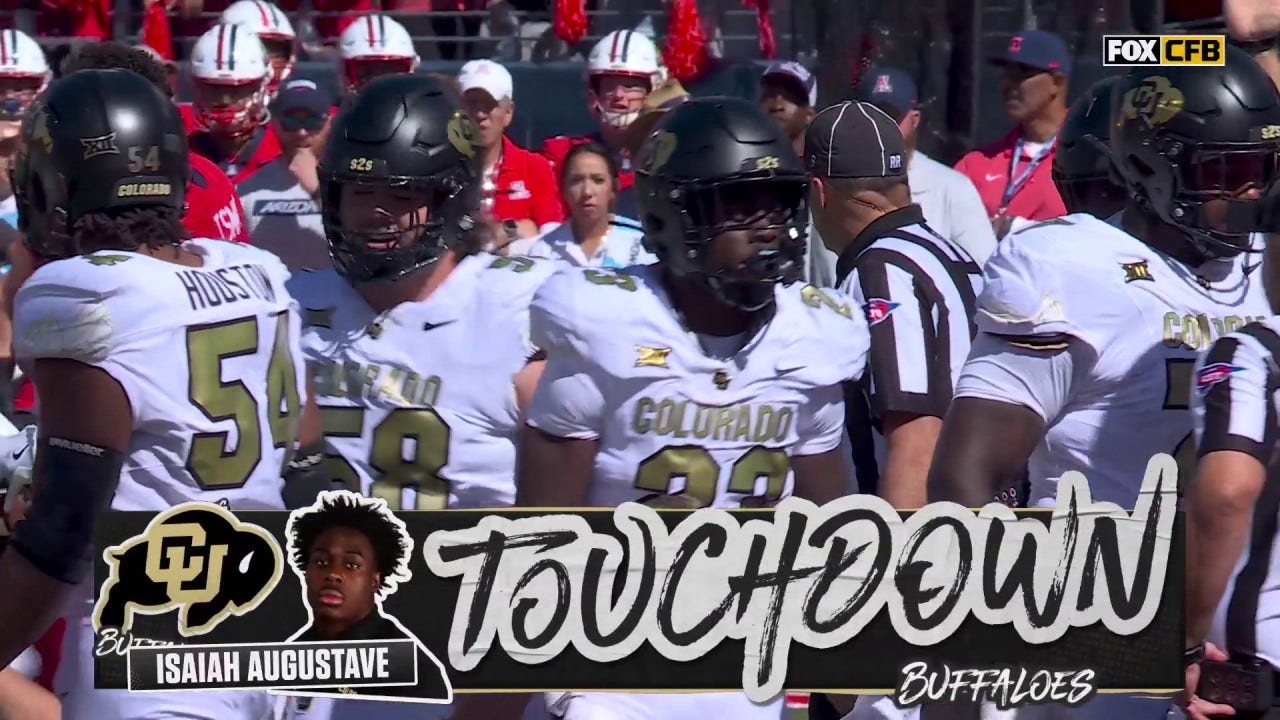 Isaiah Augustave punches in a one-yard TD to give Colorado a 7-0 lead over Arizona