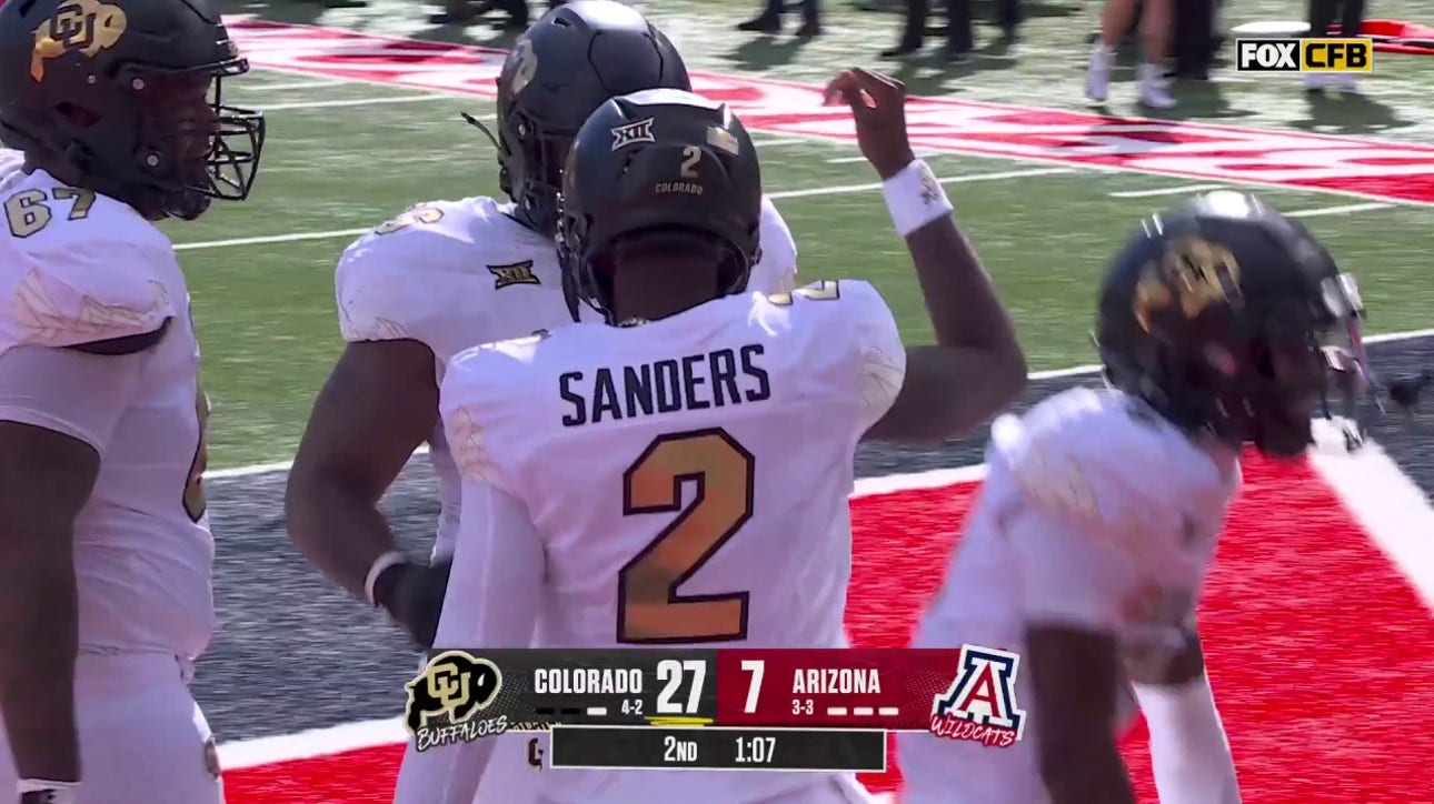 Shedeur Sanders rushes for a tough six-yard TD to put Colorado up 28-7 over Arizona