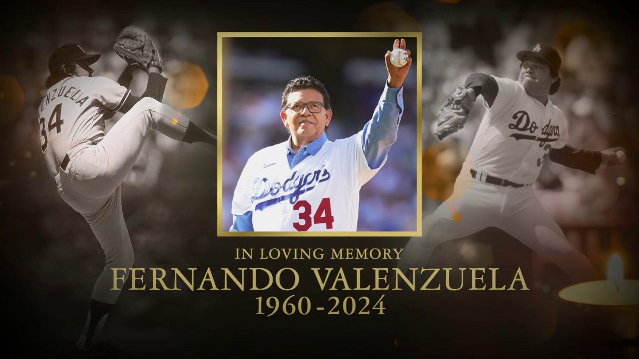 Dodgers fans commemorate the late Fernando Valenzuela ahead of World Series