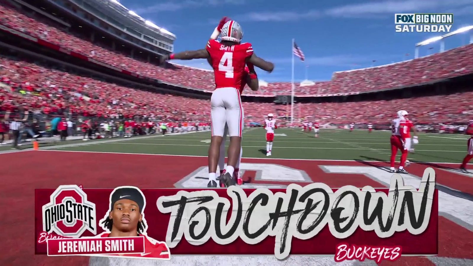hmuuf299zeozfeji Will Howard connects with Jeremiah Smith for a 60-yard touchdown, extending Ohio State's lead over Nebraska