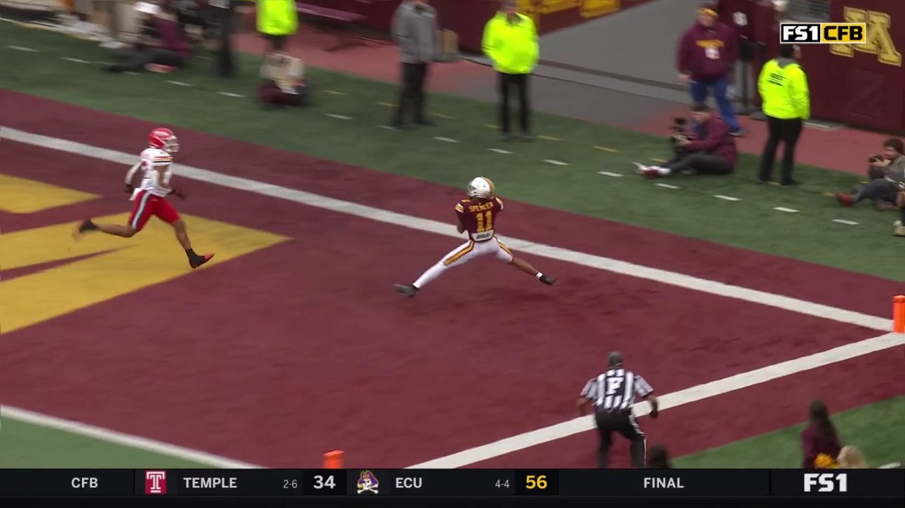 Minnesota's Max Brosmer finds Elijah Spencer for a 25-yard touchdown vs. Maryland | CFB on FOX