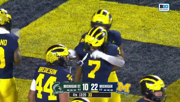 RB Donovan Edwards finds Colston Loveland for a 23-yard TD to extend Michigan's lead over Michigan State