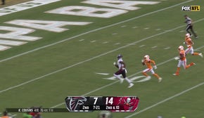 Kyle Pitts scores his second touchdown on 49-yard pass from Kirk Cousins 