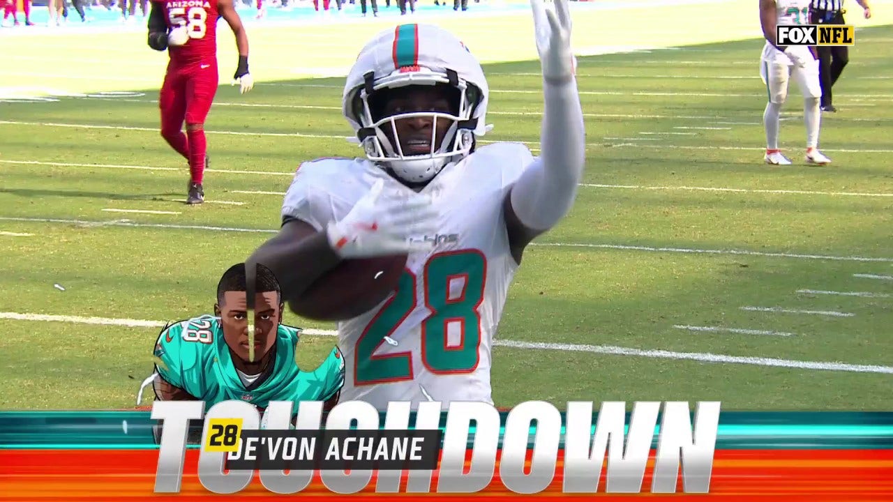 Tua Tagovailoa connects with De'Von Achane for a 12-yard TD, extending Dolphins lead over Cardinals | NFL Highlights