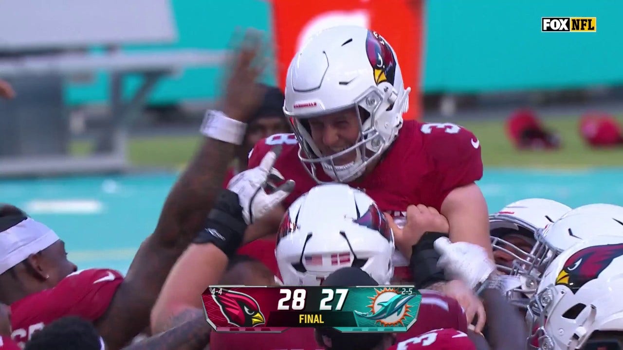 Chad Ryland drills a 34-yard game-winning field goal, helping Cardinals defeat Dolphins, 28-27 | NFL Highlights