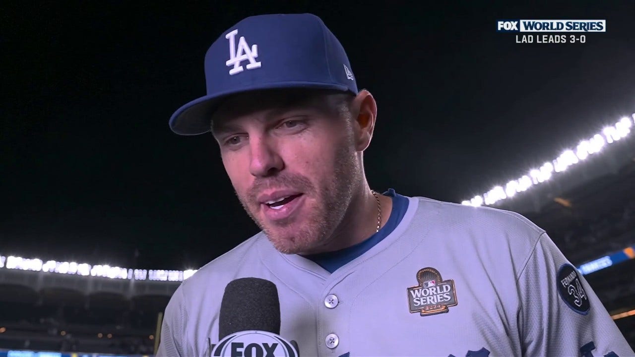 Freddie Freeman on Dodgers' Game 3 win over Yankees in World Series  – "One more win" | MLB on FOX