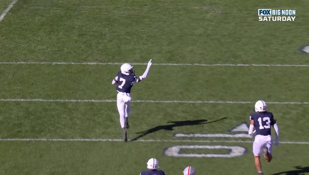 Penn State's Zion Tracy takes it to the house for a pick-six to take 10-0 lead over Ohio State