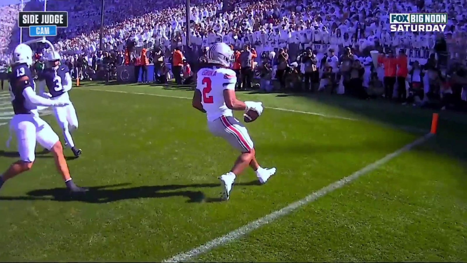 Ohio State's Will Howard connects with Emeka Egbuka for a 25-yard touchdown against Penn State