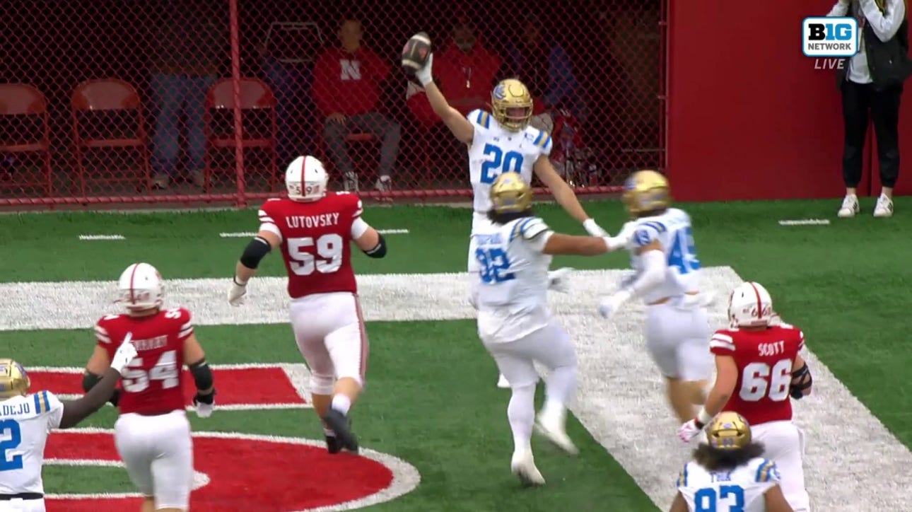 Kain Medrano takes it all the way for a pick-six to extend UCLA's lead over Nebraska