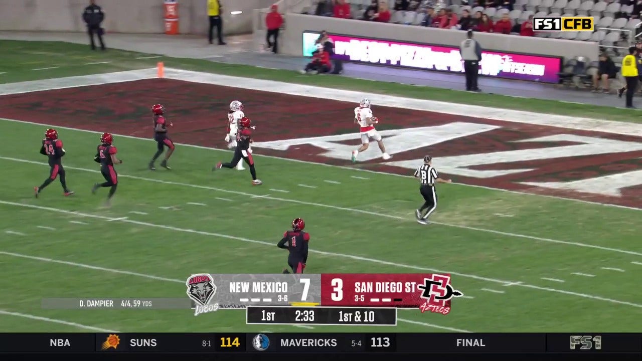 Eli Sanders takes it 68 yards for his second rushing touchdown to extend New Mexico's lead over San Diego State 