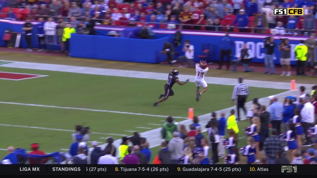 Rocco Becht finds Jaylin Noel for a 27-yard TD to give Iowa State an early lead over Kansas