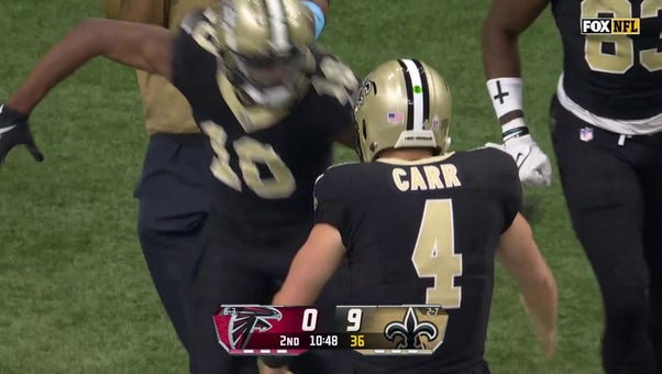 Derek Carr finds Marquez Valdes-Scantling for a 40-yard touchdown to extend Saints' lead over Falcons