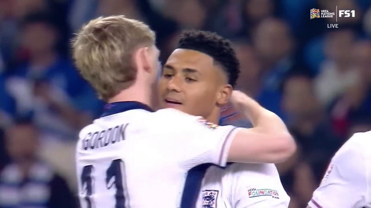 Ollie Watkins finds the net in 7' to give England a 1-0 lead over Greece