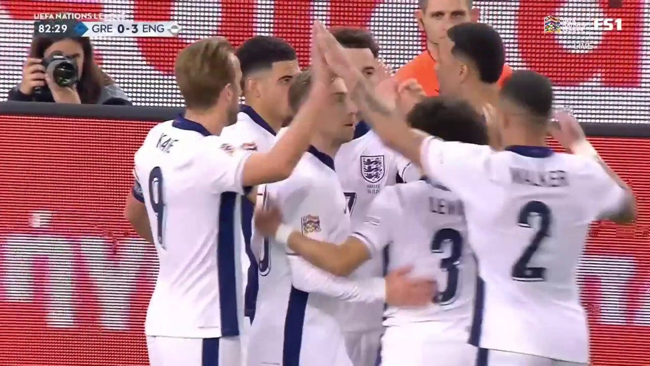 Curtis Jones scores trick shot in 83' to seal England's 3-0 victory over Greece 