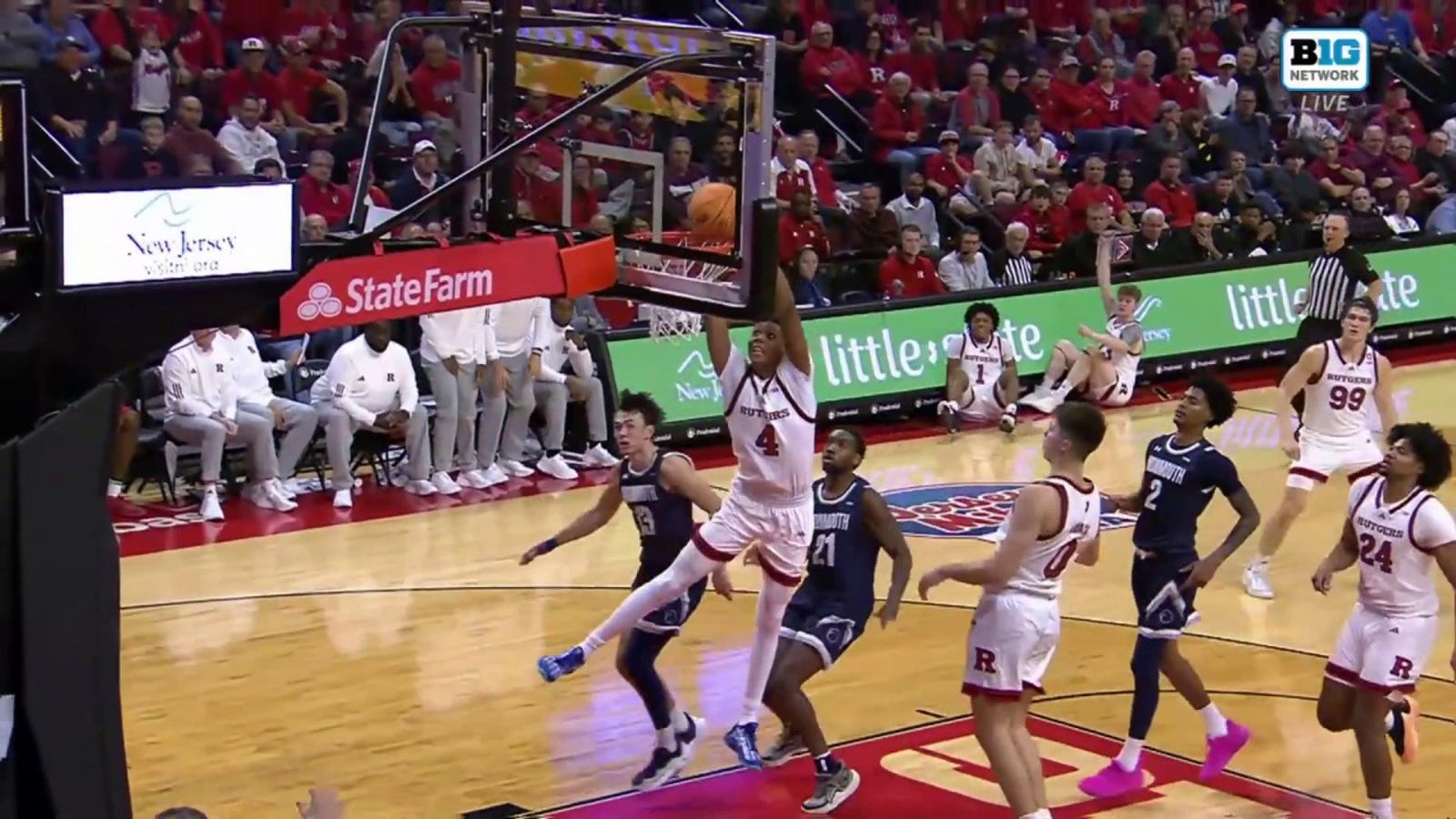 Dylan Harper's stop leads to Ace Bailey's slam dunk to extend Rutgers' lead over Monmouth