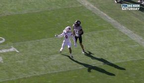 Colorado's Shedeur Sanders connects with Will Sheppard for a 40-yard touchdown vs. Utah