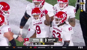 Ian Strong secures 12-yard touchdown to give Rutgers 7-3 lead over Maryland