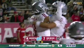 Carlos Hernandez catches deep 28-yard touchdown pass to help Washington State even the score against New Mexico